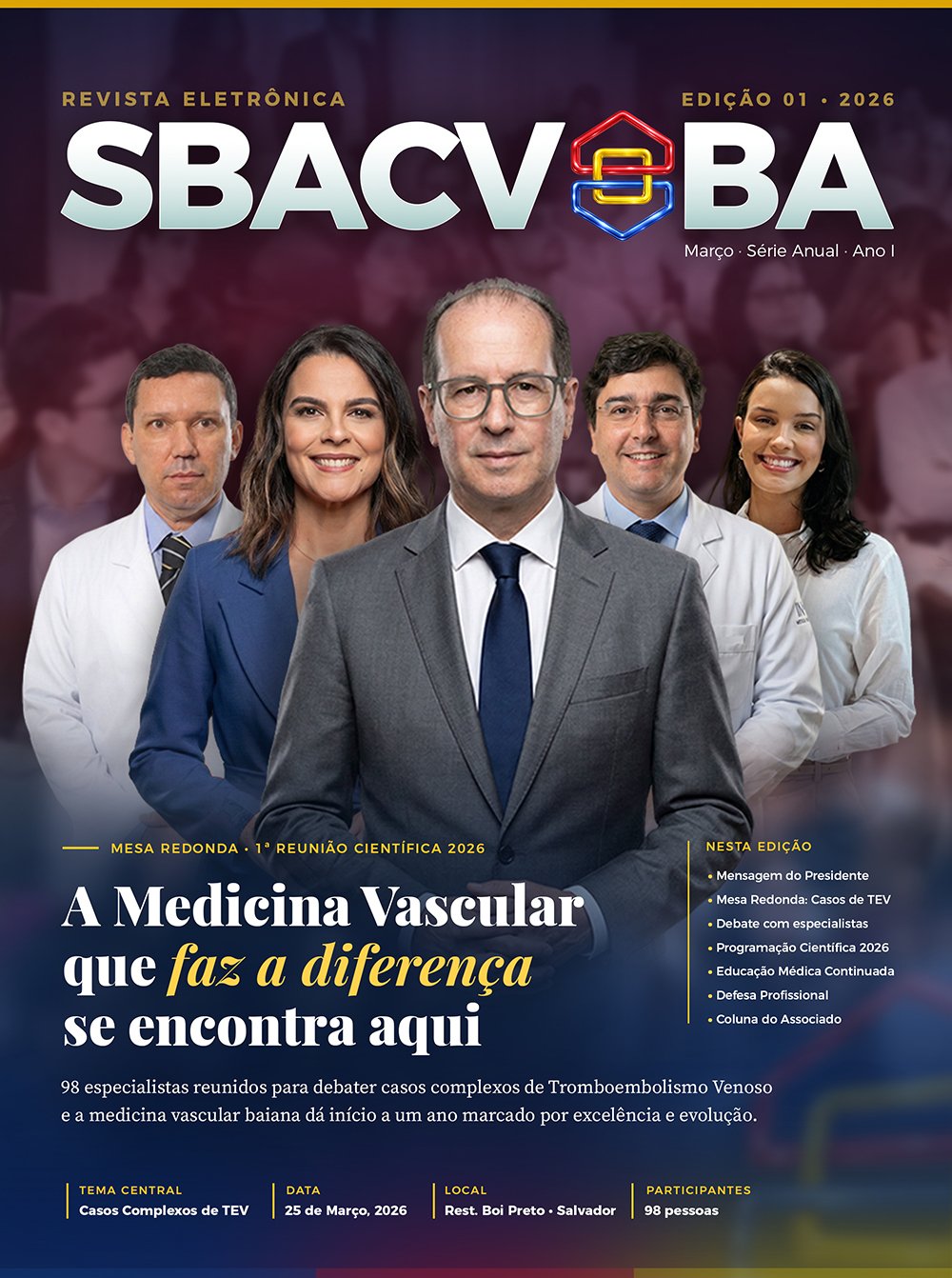 Capa da primeira edição da Revista Eletrônica SBACV-BA